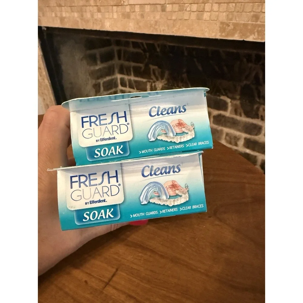 Fresh Guard Soak Efferdent Crystals x2/24 packets ea Retainer Mouthguard Braces